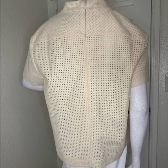 Zara Cream Short Sleeve Mesh Top Size Large. - Picture 4 of 10